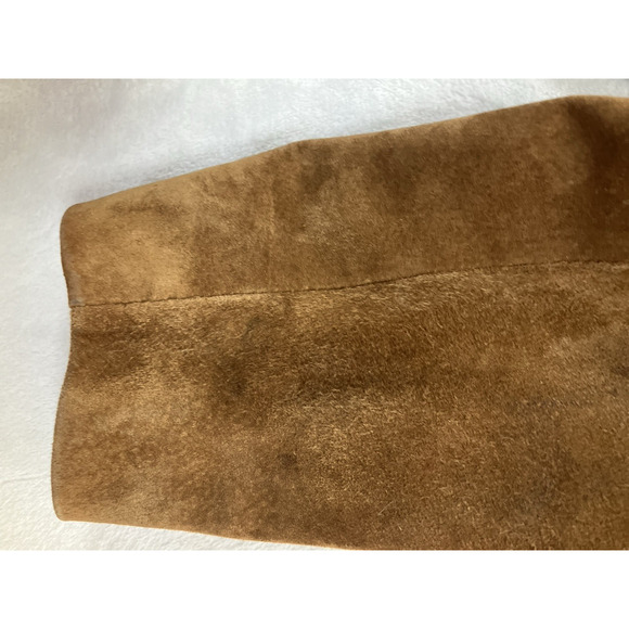 Vintage Scully Brown Leather Jacket Size Large Ruffles Satin Lined Boho Western - Picture 10 of 16